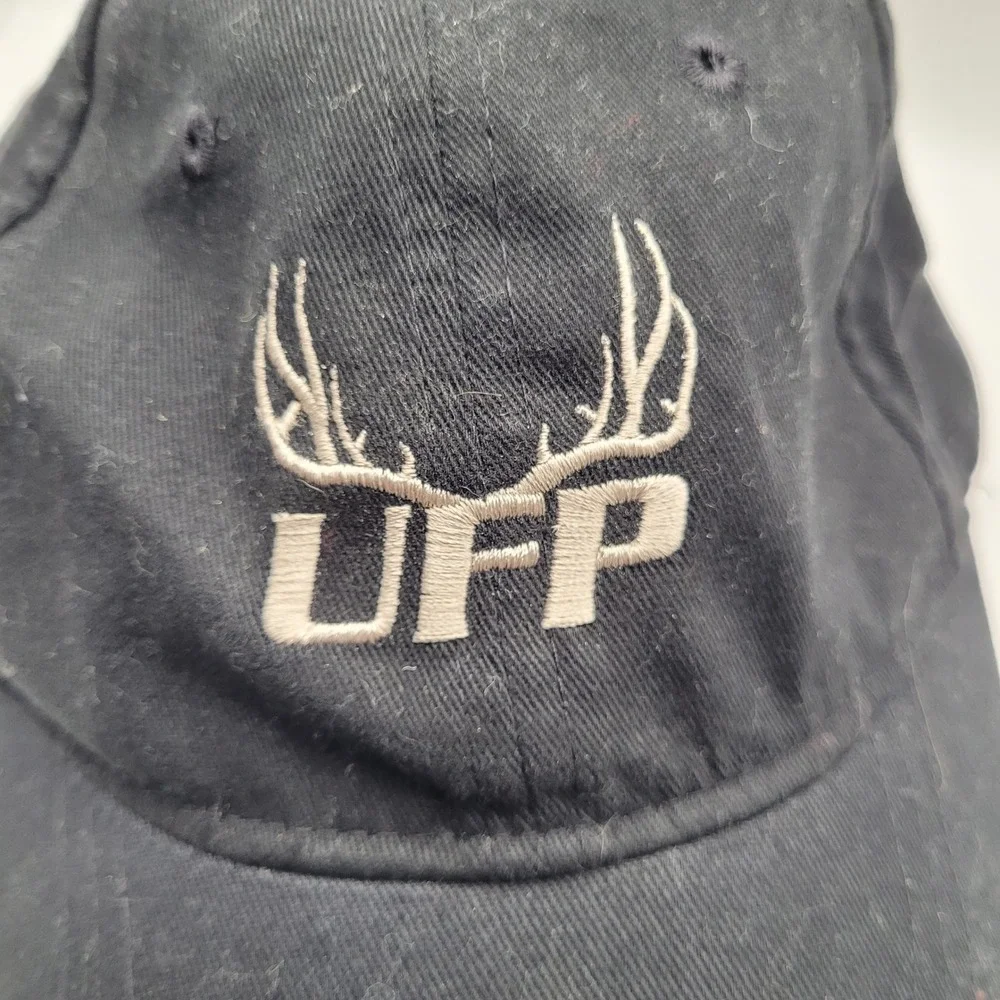 Realtree Mens UFP Antler Logo Hat Black Camo Trim Adjustable Baseball Cap